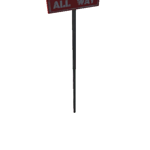 Sign - All Way - Round Pole